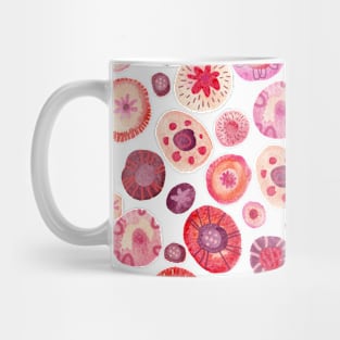 Abstract Pink Watercolor Flower Circles Mug